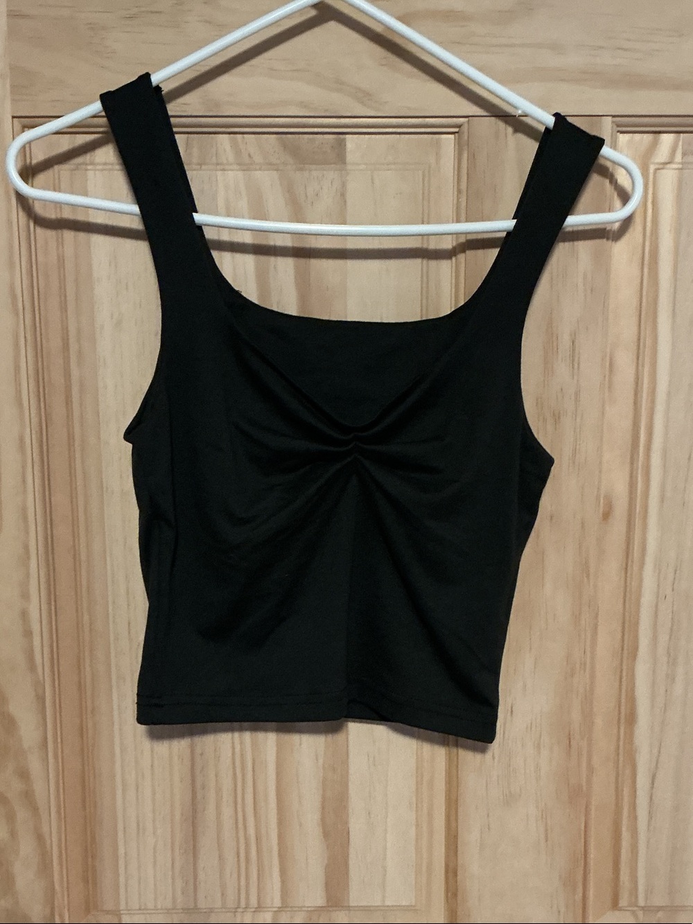 SHEIN Black Twist-Front Crop Tank